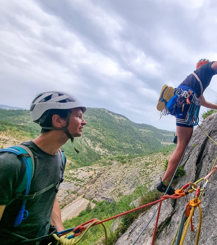 Camp Escalade initiation grandes voies