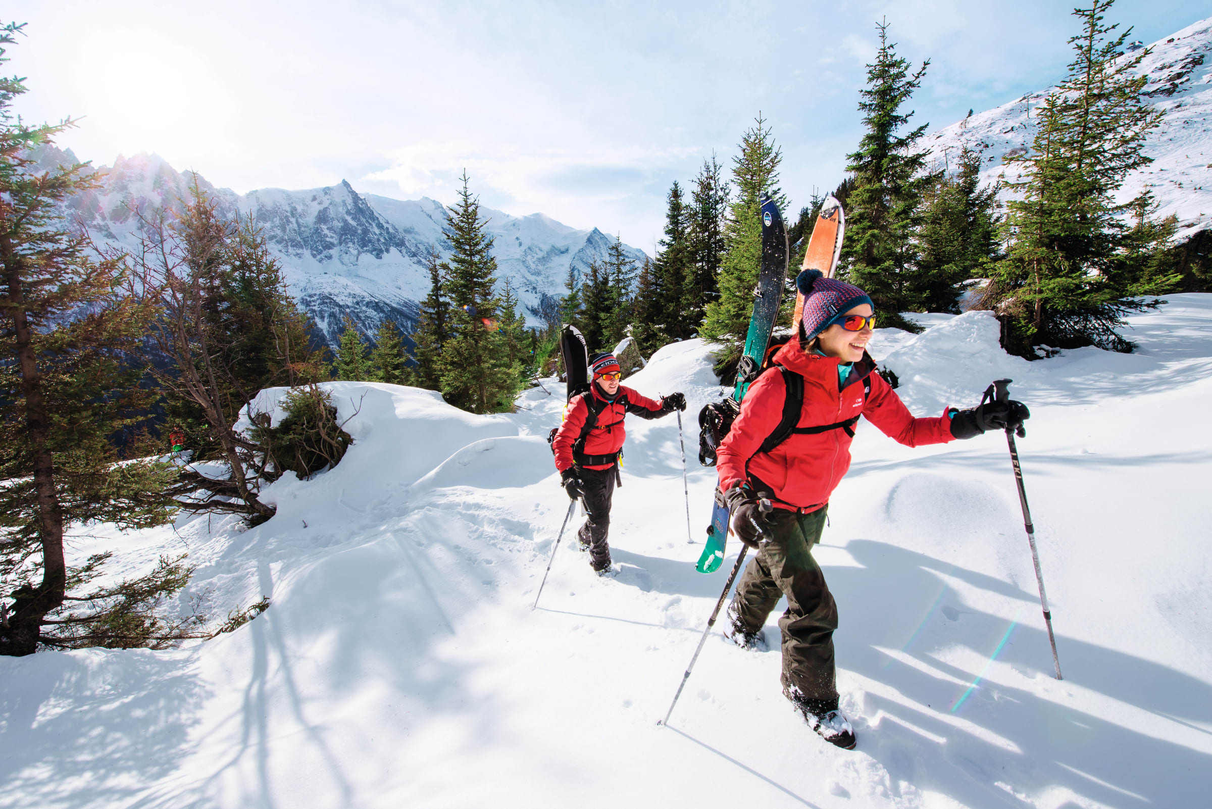 Splitboard i høj bjergside — billede 1